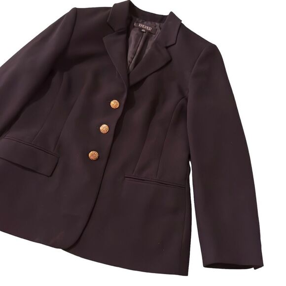 Kasper 3-Button Blazer Suit Black Size 14P - Picture 5 of 15